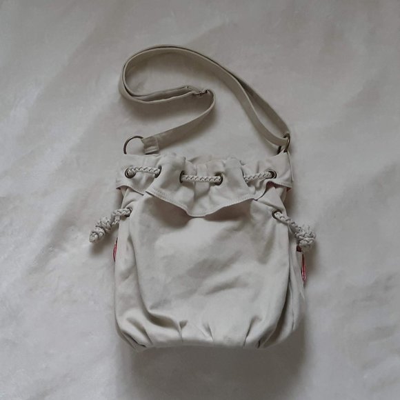 Bluenotes | Cream Canvas Drawstring Bucket Bag - Picture 3 of 9